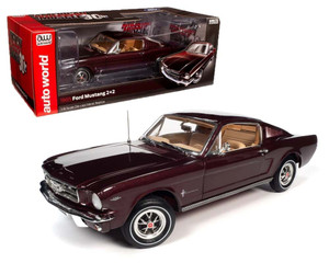 Auto World 1:18 1965 Ford Mustang 2+2 (burgundy) - Diecast