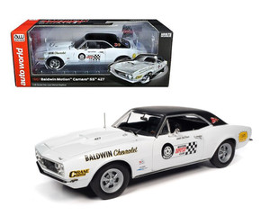 Auto World 1:18 1967 Chevrolet Camaro Ss Baldwin Motion - White - Diecast
