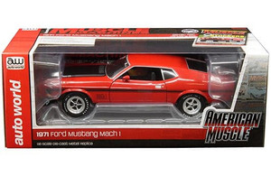 Auto World 1:18 American Muscle - 1971 Ford Mustang Mach 1 (red) - Hemmings Muscle Machines Cover Car January 2011 - Diecast