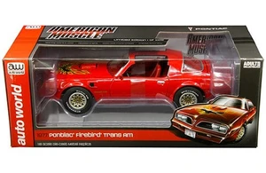 Auto World 1:18 American Muscle - 1977 Pontiac Firebird Trans Am (buckaneer Red With Red Interior) - Diecast