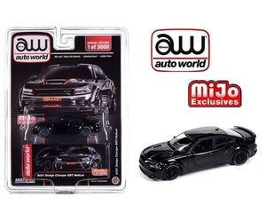 Auto World 1:64 2021 Dodge Charger Srt Hellcat Custom Black Limited 3,600 Pieces - Mijo Exclusives - Diecast