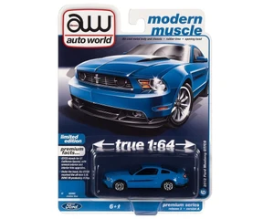 Auto World 1:64 Premium 2022 Release 3a - 2015 Ford Mustang Ct/cs Grabber Blue Solid Pack - Diecast