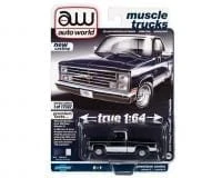 Aw 1:64 Chevy 1985 Silverado Two Tone Dkblwh - Diecast