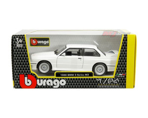 Bburago 1:24 1988 Bmw M3 (e30) (white With M Stripe) - Plus - Diecast