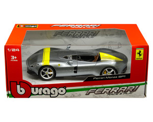 Bburago 1:24 Ferrari Monza Sp1- Silver - Ferrari Race & Play - Diecast