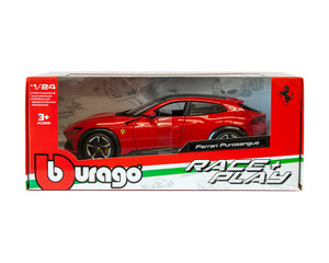 Bburago 1:24 Ferrari Purosangue - Red - Race And Play - Diecast