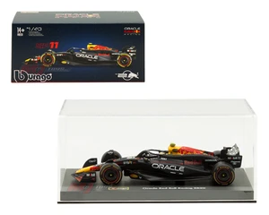 Bburago 1:43 Oracle Red Bull Racing Rb20 #11 Sergio Perez In Acrylic Case With Seated Driver - Formula Racing - Diecast