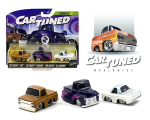 Cartuned 1:64 Kustoms Series 4 Kool Kustoms 3 Pack 2025 - 1987 Chevrolet C10, 1953 Chevrolet Pickup, 1968 Chevrolet El Camino - Diecast