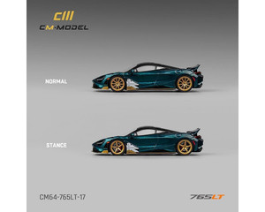 Cm Model 1:64 Mclaren 765lt - Metallic Green With Black Top - Diecast