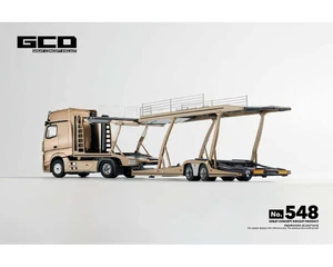 Gcd 1:64 Mercedes-benz Actros Auto Transporter - Gold - Diecast