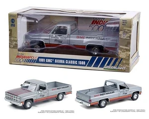 Greenlight 1:18 1981 Gmc Sierra Classic 1500 65th Annual Indianapolis 500 Mile Race Official Truck (silver/red) - Diecast