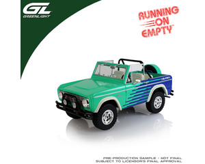 Greenlight 1:24 Running On Empty 1976 Ford Bronco Falken Tires - Green Blue - Limited Edition - Diecast