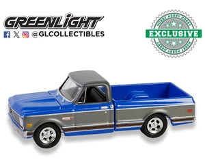 Greenlight 1:64 1972 Chevrolet Cheyenne C10 Short Bed - Blue Gray - Hobby Exclusive - Diecast