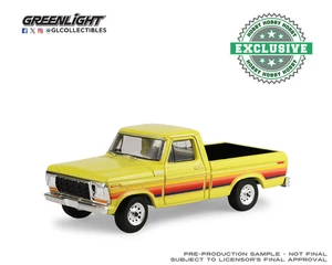 Greenlight 1:64 1978 Ford F-100 Free Wheeling Stripes Edition Short Bed - Yellow - Hobby Exclusive - Diecast