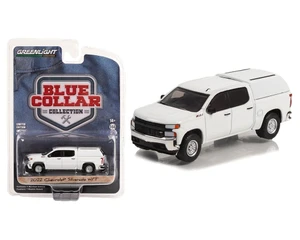Greenlight 1:64 2022 Chevrolet Silverado Wt With Camper Shell - Summit White - Blue Collar Collection Series 11 - Diecast