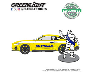 Greenlight 1:64 2024 Ford Mustang Gt Michelin With Michelin Man Figure - Hobby Exclusive - Diecast