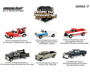 Greenlight 1:64 Dually Drivers Series 17 Assortment (6 Styles) - Diecast