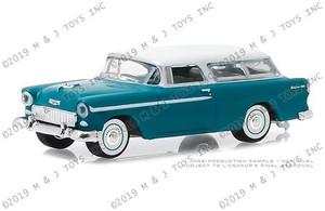 Greenlight 1:64 Estate Wagons Series 3 - 1955 Chevrolet Nomad (regal Turquoise/india Ivory) - Diecast