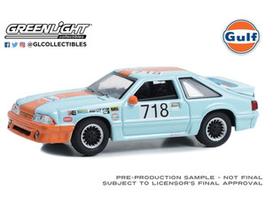 Greenlight 1:64 Gulf Oil Special Edition Series 1- 1986 Ford Mustang Gt #718 Solid Pack - Diecast
