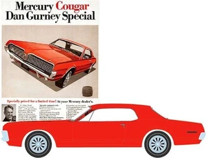 Greenlight 1:64 Vintage Ad Cars Series 2 - 1967 Mercury Cougar Mercury Cougar Dan Gurney Special (red) - Diecast
