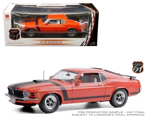 Highway 61 1:18 1970 Ford Mustang Boss 302 Fastback (orange With Black Stripes) - Diecast