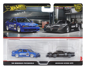 Hot Wheels 1:64 Car Culture Premium 2-car Set 94 Nissan Primera & Nissan R390 Gt1 - Diecast