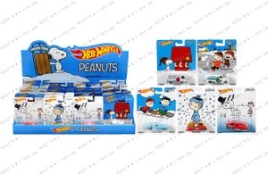 Hot Wheels 1:64 Pop Culture - Peanuts Assortment - Counter Display With 36 Pieces - Diecast
