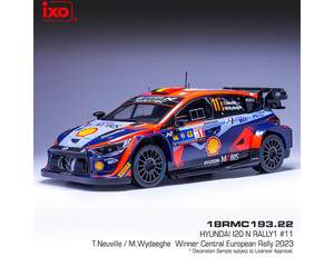 Ixo Models 1:18 Hyundai I20 N Rally1 #11 T.neuville - M.wydaeghe Winner Central European Rally 2023 - Diecast