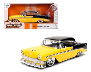 Jada 1:24 1956 Chevrolet Bel Air - Two-tone Yellow/black - Bigtime Muscle - Diecast