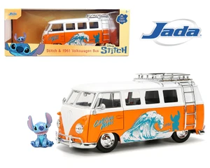 Jada 1:24 1961 Volkswagen Bus With Stitch Figure - Disney Stitch - Hollywood Rides - Diecast