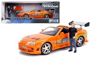 Jada 1:24 1995 Toyota Supra W/ Brian Ocornner - Orange- The Fast & Furious - Hollywood Rides - Diecast