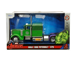 Jada 1:24 Big Rig Hulk Deco Peterbilt 379 - Green - Marvel Avenger -hollywood Ride - Diecast