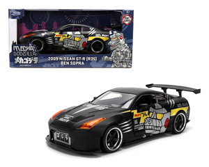 Jada 1:24 Mechagodzilla 2009 Nissan Gt-r R35 Ben Sopra - Matte Black - Hollywood Rides - Diecast