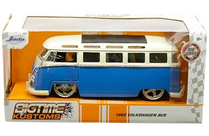 Jada 1:24 W/b - Bigtime Kustoms 1962 Volkswagen Bus 2-tone With Maya Wheels (cream/blue) - Diecast