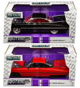 Jada 1:24 W/b - Metals - Bigtime Kustoms - 1959 Cadillac Coupe Deville Hard Top (black, Red) - Diecast