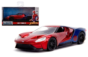 Jada 1:32 Spider Man 2017 Ford Gt - Red - Marvel Avengers - Hollywood Rides - Diecast