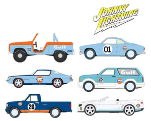 Johnny Lightning 1:64 Collector Tin Release 3a 2026 Gulf Assortment - Diecast