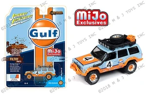 Johnny Lightning 1:64 Mijo Exclusive - Jeep Cherokee Xj - Gulf - Off-road (light Blue/orange) - Diecast