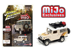 Johnny Lightning 1:64 Mijo Exclusive Toyota Land Cruiser Hard Top 1980 Off Road 4x4 Custom Beige Limited 2,400 Pcs - Diecast