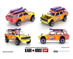 Kaido House X Mini Gt 1:64 Datsun Kaido 510 Wagon 4x4 Kaido Islands V1- Orange - Diecast