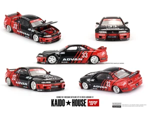 Kaido House X Mini Gt 1:64 Nissan Skyline Gt-r (r33) Kaido Works Advan - Diecast