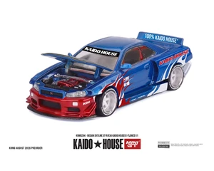 Kaido House X Mini Gt 1:64 Nissan Skyline Gt-r R34 Kaido House Flames V1 - Diecast