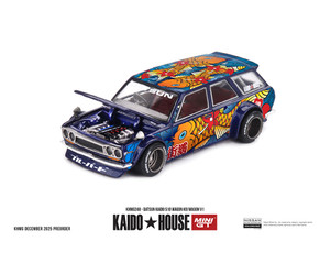 Kaido House X Mini Gt Datsun Kaido 510 Wagon Koi Wagon V1- Blue - Diecast