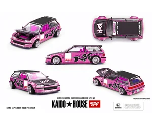 Kaido House X Mini Gt Honda Civic (ef) Kaido Loop Spec V1 - Pink - Diecast