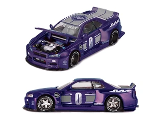 Kaido House X Mini Gt Nissan Skyline Gt-r (r34) Kaido Factory Racing V2 - Midnight Purple - Diecast