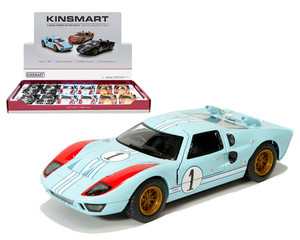 Kinsmart 1:32 1966 Ford Gt40 Mk Ii Heritage Edition 5" - 3 Colors - Display Tray Set Of 12 - Diecast