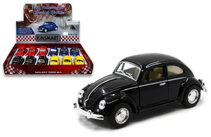 Kinsmart 1:32 1967 Volkswagen Classical Beetle 5" - Display Tray Box Of 12 - Diecast