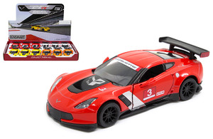 Kinsmart 1:36 2017 Chevrolet Corvette C7-r 5" - Display Tray Set Of 12 - Diecast