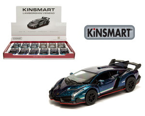 Kinsmart 1:36 Lamborghini Veneno Color Shift 5" - Display Tray Set Of 12 - Diecast