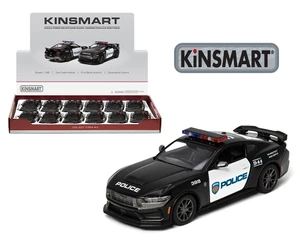 Kinsmart 1:38 2024 Ford Mustang Dark Horse Police Car - Display Tray Set Of 12 - Diecast